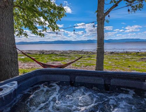 Cap-Saint-Ignace Chalet De Ski | Chalet #9 Waterfront with Spa Fireplace Wifi & AC