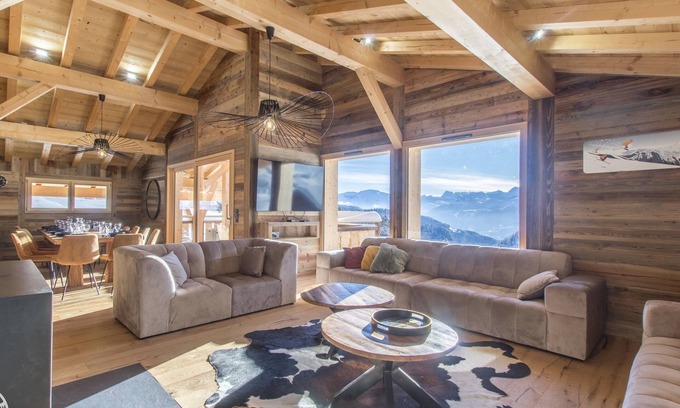 Le Praz de Lys Chalet De Ski | Chalet Panoramique 14 pers face au Mont Blanc au bord des pistes Sauna Jacuzzi