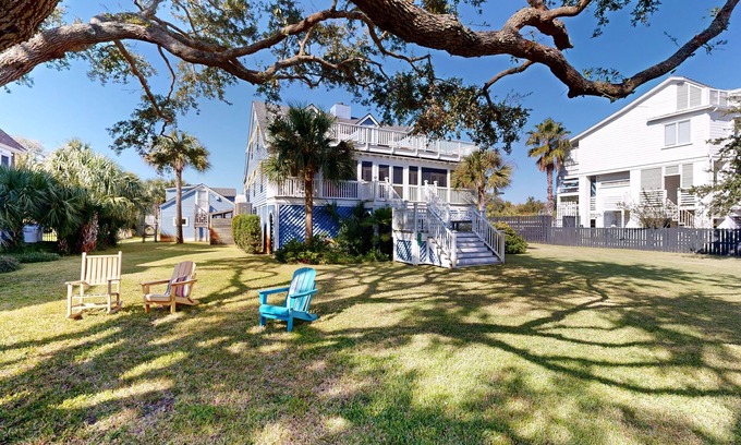 Sullivan's Island Maison | Charming 2,704 Square Foot Beach Home with Balconies & Lush Yard