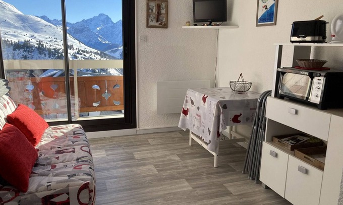 Eclose-Est Appartement | Charmant 2 pièces à l'Alpe d'Huez, 4 pers, balcon sud, casier à skis