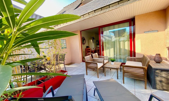 Le Pouldu Appartement | Appartement calme à 3 min de la plage avec terrasse, parking et WIFI