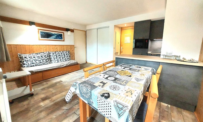 Plagne 1800 Appartement | Charmant appart 5 pers, accès piscine, parking, Plagne 1800