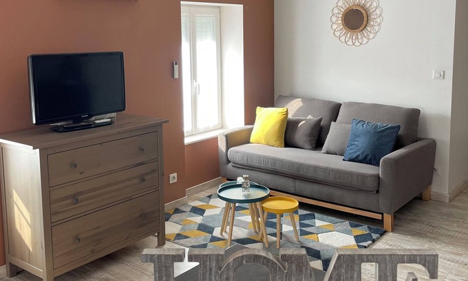 Saint-Just-la-Pendue Appartement | Charming apartment .. in visible stones bright cozy modern in the countryside