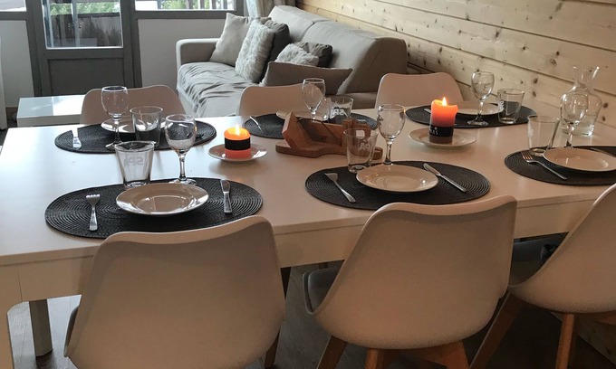 Avoriaz Appartement | Quartier Falaise. Saskia.Appart. cosy pr 6 pers. 2 vraies chambres et super-vue.