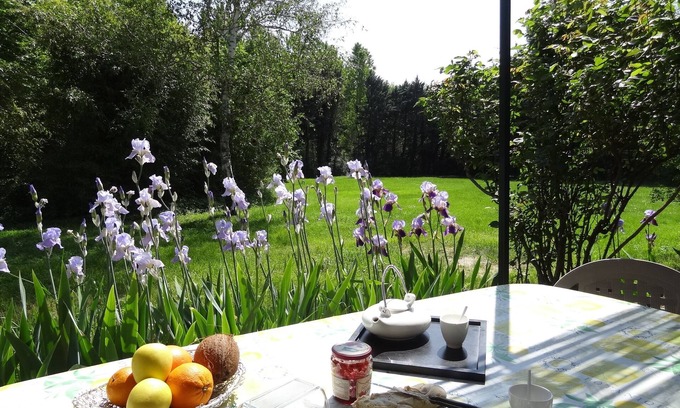 Apt Maison | Gîte de charme - terrasse privée avec vue sur le grand parc arboré