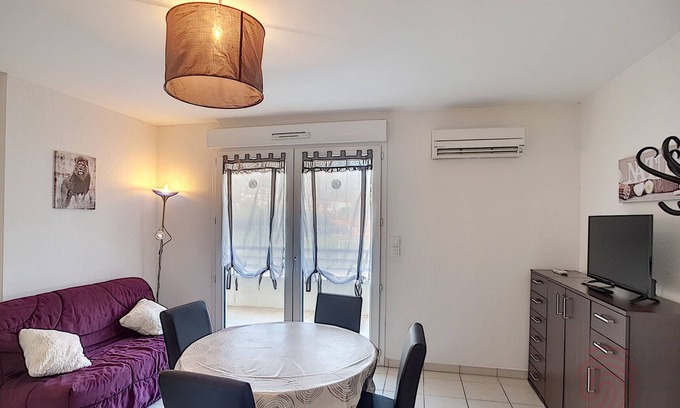 Lamalou-les-Bains Appartement | Appartement F3 climatisé avec terrasse, parking privé et accès WiFi, proche des thermes et du centre-ville