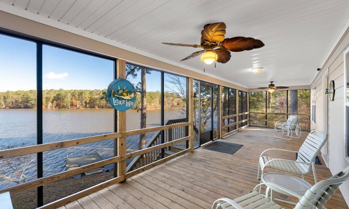 Jackson Cabine | Charming Lakefront secluded Cabin directly located on quiet 750 acre lake