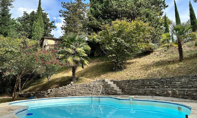 Saou Maison | Charming stone house with swimming pool, wooded grounds, breathtaking view in Provence