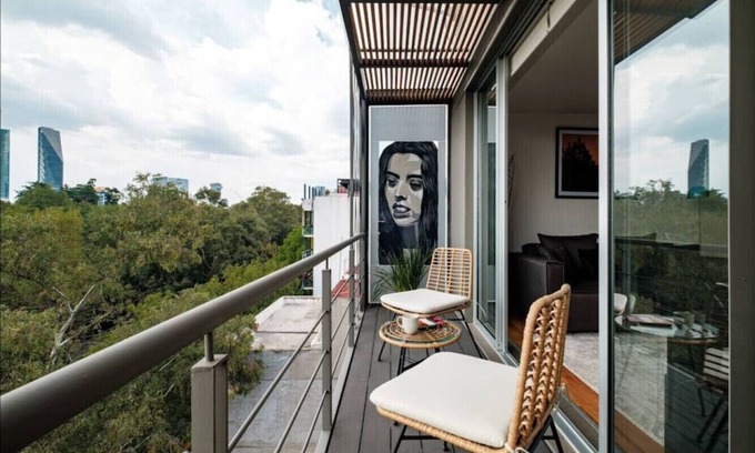 La Condesa Appartement | Chic Apartment in Condesa with balcony and park view