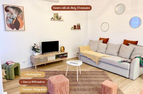 Pagny-sur-Morselle Appartement | Chic Nivoy Retreat, parking et gare à proximité