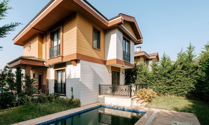 Sile Villa | Chic Villa w Pool, Garden, Fireplace in Sile