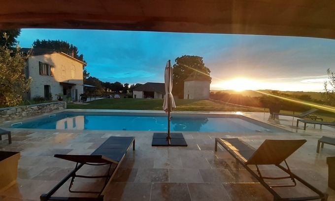 Saint-Amans-du-Pech Maison | Clos Saint Àmans - Maison de campagne avec piscine