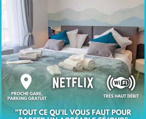 Chalons-en-Champagne Appartement | Cocon d'Hiver - Netflix & Wifi - Parking Gratuit - check-in 24H24 - Kit Bébé disponible sur demande - Emplacement Vélos - GoodMarning