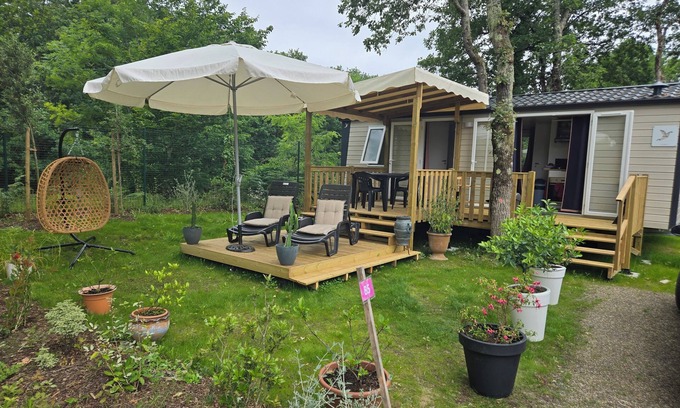 Capbreton Maison | Comfortable 4-seater mobile home, 1 km from the beach, swimming pool, gym