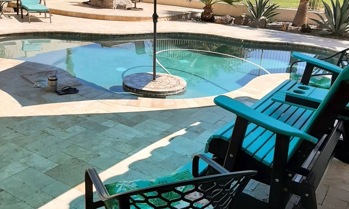 Maricopa Maison | Comfortable and beautiful golf course home with inviting/accessorized backyard.