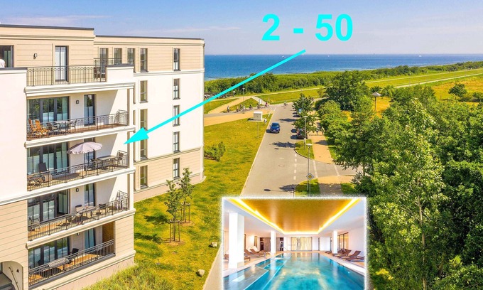 Boergerende-Rethwisch Appartement | Grande suite confortable, piscine et sauna, à 30 mètres de la plage, grand balcon orienté sud