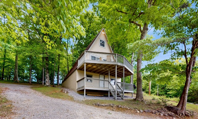 Flat Hollow Marina Maison | Comfy A-frame cabin with deck, gas grill, Internet, close to marina