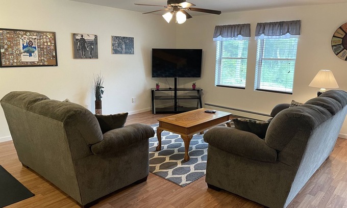 Otego Appartement | Cone's Cottage New Construction, apt convenient to All Star Village, fire pit
