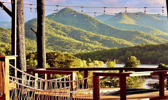 Hiawassee Cabine | Container Treehouse Lake and Mountain Views Hot Tub