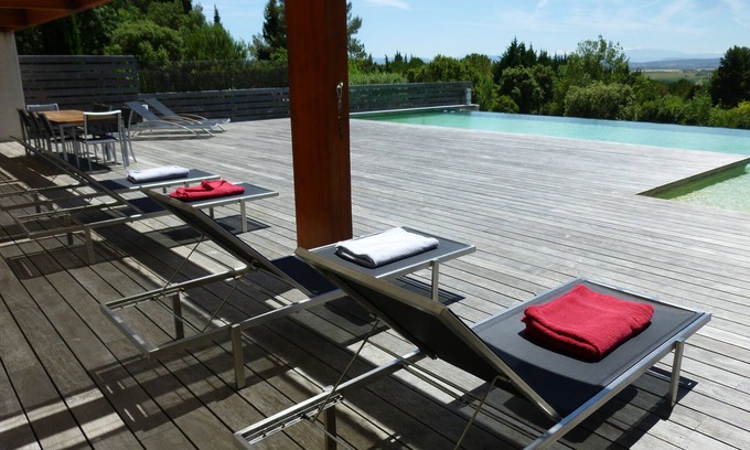 Ventenac-Cabardes Maison | Villa d'architecte contemporaine standing grande piscine,vue 7 km Carcassonne