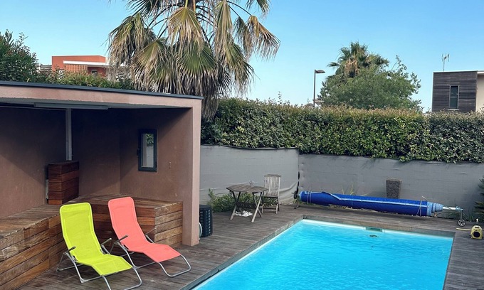 Teyran Villa | Villa contemporaine climatisée piscine chauffée