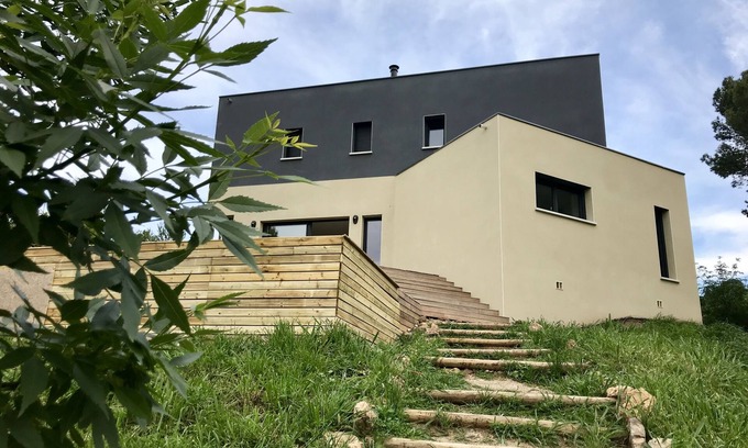 Durban-Corbieres Maison | Gîte contemporain confortable & chaleureux en pleine nature.Superbe vue.PISCINE