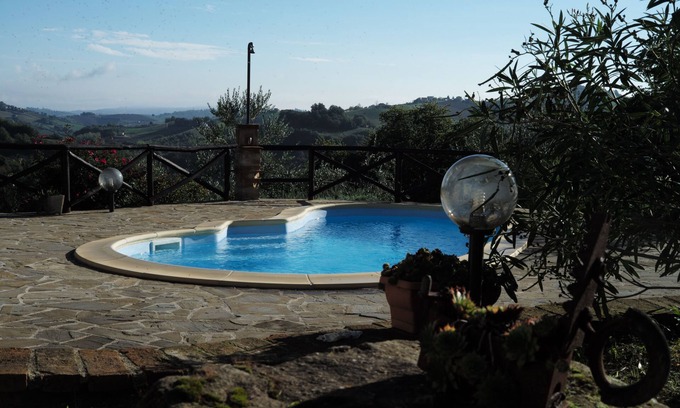 Montelparo Maison | Villa à la Campagne Avec Piscine Privée, Véranda Ombragée et vue Panoramique en Hauteur