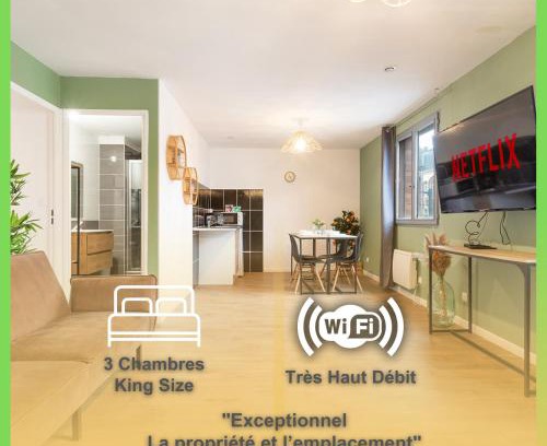 Roubaix Appartement | Cozy - 3 Chambres - Netflix - Kitchenette - Le Montesquieu
