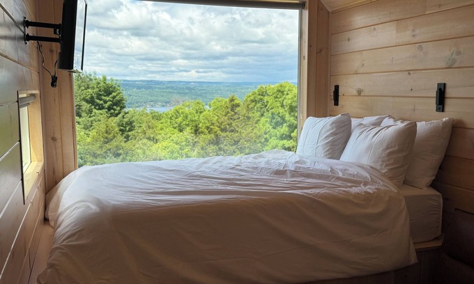 Burdett Cabine | Cozy cabin tucked in the heart of the finger lakes with a lake view and patio!