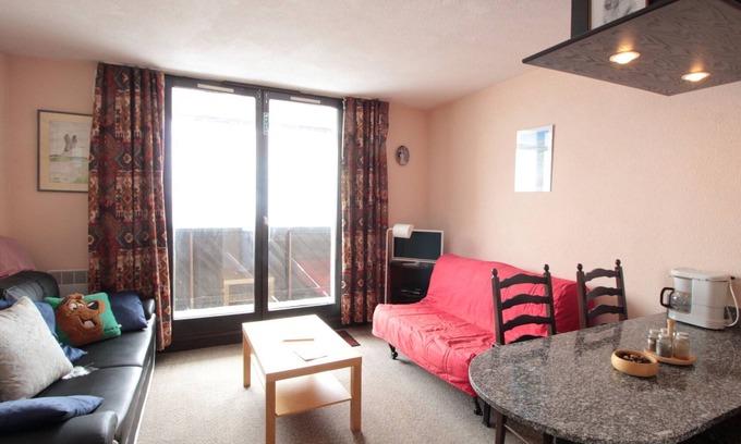 Flaine Appartement | Studio cosy Flaine, 4 pers, balcon, près des pistes, parking