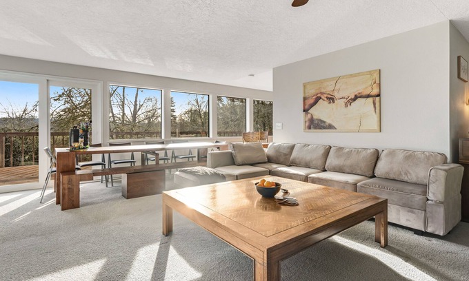 Lacey Maison | Creekside charmer with kayaks, fireplace, large deck, & W/D - dog-friendly