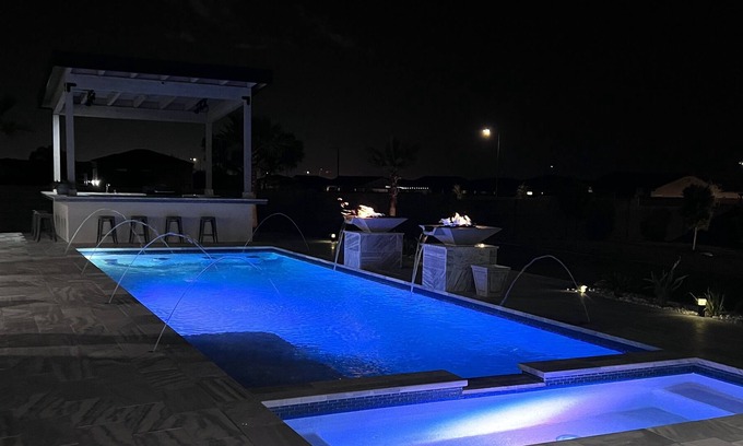 Buckeye Maison | Custom 3500 sq ft home 4 BR 3.5 Ba Pool /10 person spa on 1 acre with RV hookup.