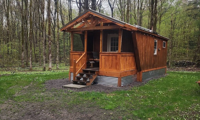 Durhamville Cabine | Deja Yu- Off Grid Forest Glamping Getaway - 1 Bedroom Cabin & detached Bathroom