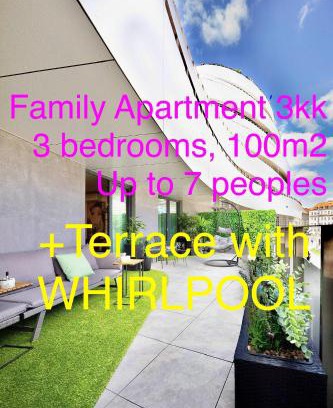Brno-stred Appartement | DH Family and Whirlpool Premium Apartment 3kk, 2x SmartTV-NETFLIX, Big Terrace and Free Parking