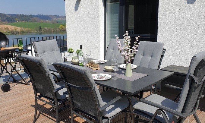 Heringhausen Maison | Diemelblick acht - Holiday home for 6 people with sauna, garden and roof terrace with panoramic views