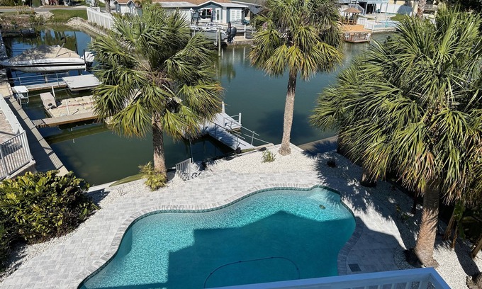 Spring Hill Maison | Direct Gulf Access Home w/ Floating Dock and Pool