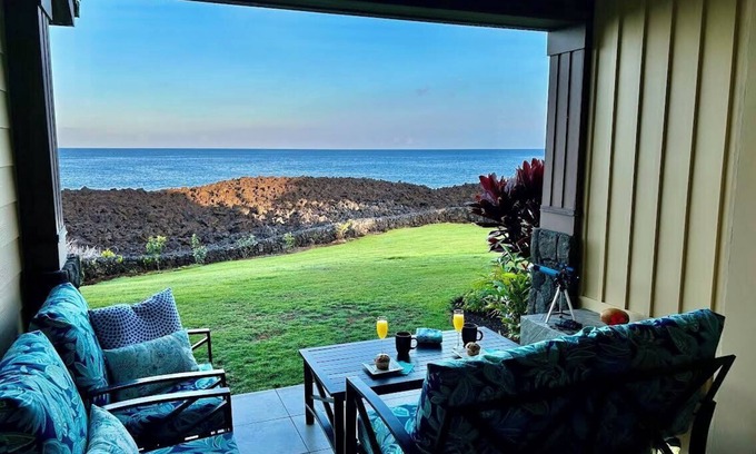 Waikoloa Copropriété | HALI'I KAI RESORT VRAI OCEAN FRONT BREATHTAKING REZ DE CHAUSSEE VILLA DE LUXE SPECIA