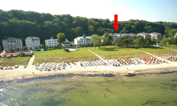 Binz Appartement | Directly on the beach promenade, balcony with sea view - Aparthotel Ostsee FeWo 35