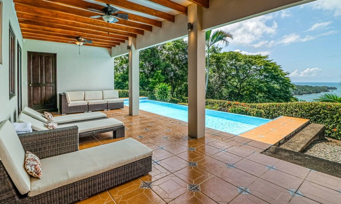 La Cruz Maison | Luxury retreat w/ uninterrupted sea views, perfect location, & covered terrace!