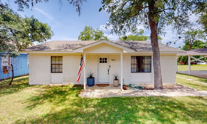 Granite Shoals Maison | Dog-friendly waterfront home with dock, grill, water views, patio, washer/dryer