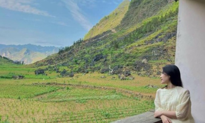 Meo Vac Lit Et Petit-Déjeuner | Double Room with Mountain View - O'Chau Meo Vac Homestay