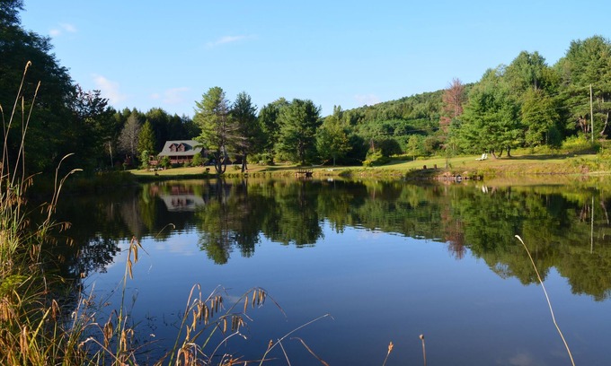 Windham Cabine | DREAM LOG CABIN 110 Superbes acres / bain à remous / 5 minutes des pistes / étang / rivière