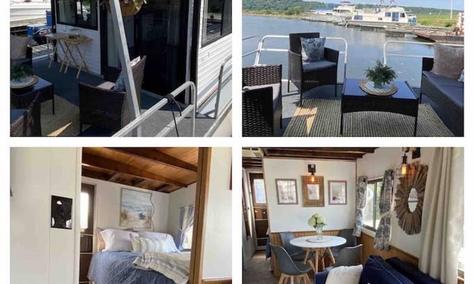 Sabula Location De Bateaux | "Driftwood" Cozy Houseboat on the Water for 2