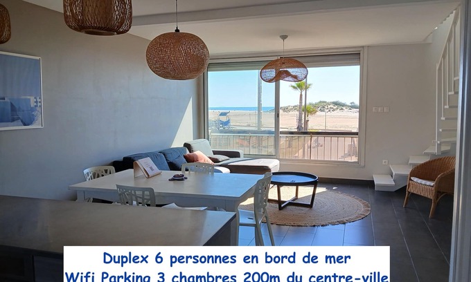 Fleury Appartement | Duplex 6 personnes pleine vue mer Parking Wifi à 10m de la plage