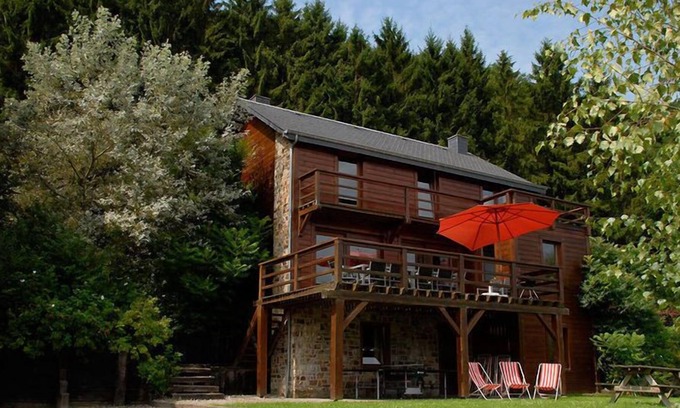 Marcouray Chalet De Ski | Chalet duplex, parking, jardin avec vue sur forêt à Rendeux
