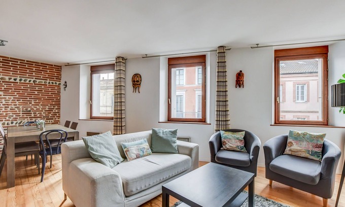 Saint-Cyprien Appartement | Duplex Tolosa T3 80m2/ Dôme La Grave/ St-Cyprien/Pont-Neuf/Parking privé gratuit