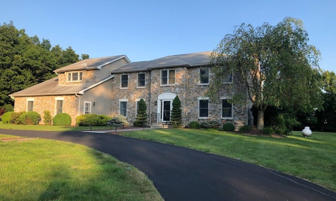 Ackermanville Maison | Elegant Poconos estate close to Kalahari, GreatWolf, with 4 1/2 serene acres