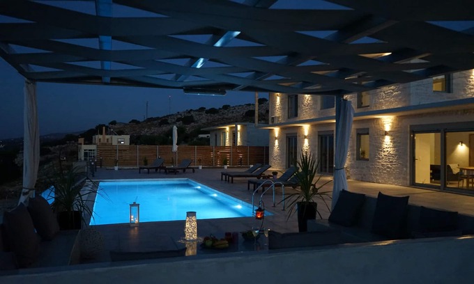 Atsipópoulon Villa | Eva Villas West, avec piscine privée et vue panoramique sur la mer
