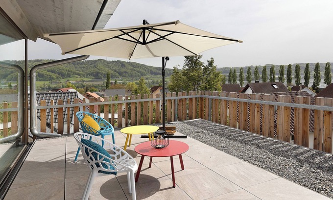 Ohningen Maison | Maison de vacances 'Architektenhaus Mit Seesicht' avec vue sur le lac, terrasse privée et Wi-Fi