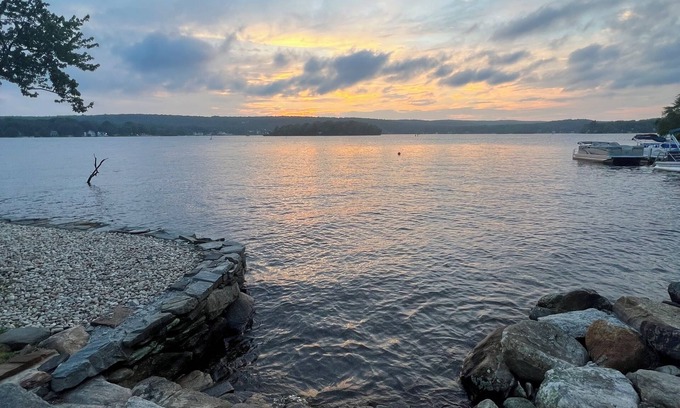 Lake Pocotopaug Cottage | Family-Friendly Lakeside Cottage with Spectacular Sunset Views Pet-Friendly!